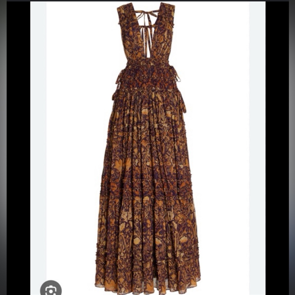 $1,090 ULLA JOHNSON Fiona Gown in Celestial Sz 2 - Picture 4 of 12